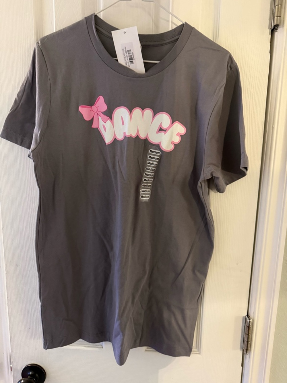 AM Dance Graphic Tee - Gray with Pink Accent NWT never worn